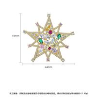 Korean Temperament New Brass Zirconium Brooch Pentagram Star Pin main image 6