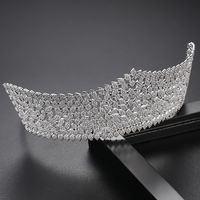 Fashion Bride Ladies Banquet Hair Hoop Pavé Hollow Copper Inlaid Zirconium Hair Accessory Gift main image 3