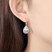 Jinse Yinxuan Ohrringe Koreanische Version Einfache Und Natürliche Damen Kupfer Zirkonium Ohrringe Ohrringe Wasser Tropfen Lange Ohrringe main image 3