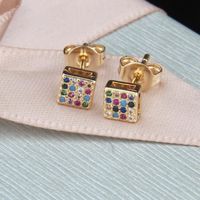 Nihaojewelry New Fashion Copper Plating Small Heart Shaped White Zirconium Color Zirconia Stud Earrings main image 3