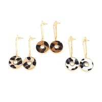 Fashion Leopard New Gold Patch Leather Pop Earrings Female Alloy Stud Earrings main image 5