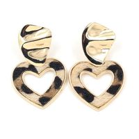 New Love Pendant Horsehair Leopard Patch Heart Earrings Fashion Earrings Women main image 1