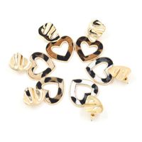 New Love Pendant Horsehair Leopard Patch Heart Earrings Fashion Earrings Women main image 6