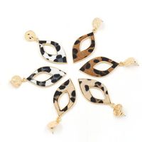 New Earrings Wholesale Fashion Horsehair Leopard Leather Leaf Earrings main image 6