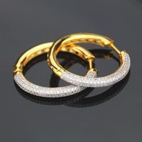 Nihaojewelry New Fashion Copper Electroplated Zirconium Hollow Round Earrings Earrings main image 5