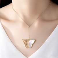 Korean Simple Temperament Hollow Personality Wild Copper Inlaid Zirconium Ladies Necklace Gift Necklace main image 3