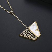 Korean Simple Temperament Hollow Personality Wild Copper Inlaid Zirconium Ladies Necklace Gift Necklace main image 4