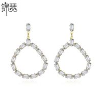 Fashion European And American Atmospheric Fashion Banquet Ladies Copper Inlaid Zircon Earrings Earrings main image 1