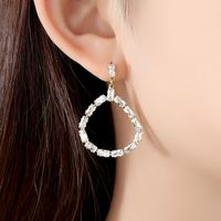 Fashion European And American Atmospheric Fashion Banquet Ladies Copper Inlaid Zircon Earrings Earrings main image 3