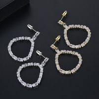 Fashion European And American Atmospheric Fashion Banquet Ladies Copper Inlaid Zircon Earrings Earrings main image 5