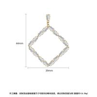 Fashionable Korean Temperament Square Ladies Earrings Earrings Banquet Atmosphere Copper Inlaid Zirconium Earrings main image 6