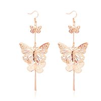 Nihaojewelry Simple Korean Hollow Butterfly Gold Earrings sku image 1