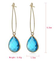 New Simple Long Earrings Crystal Earrings Colored Water Drop Crystal Earrings sku image 1