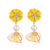 Fashion Earrings New Earrings Temperament Petal Flower Fringed Earrings sku image 9