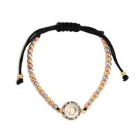 Fashion Bracelet Simple 26 Letter Jewelry Gift Souvenir 18k Ball Woven Bracelet Wholesale sku image 4