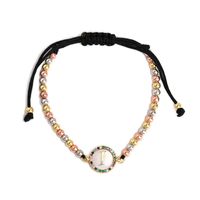Fashion Bracelet Simple 26 Letter Jewelry Gift Souvenir 18k Ball Woven Bracelet Wholesale sku image 9