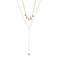 Moda Simple Diamante Colgante Colgante Doble Collar Suéter Cadena Collar sku image 1