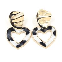 New Love Pendant Horsehair Leopard Patch Heart Earrings Fashion Earrings Women sku image 3
