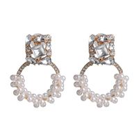 Fashion Geometric Inlaid Pearls Alloy Acrylic Earrings Ear Studs sku image 1