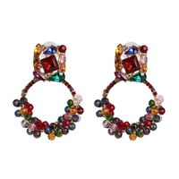 Fashion Geometric Inlaid Pearls Alloy Acrylic Earrings Ear Studs sku image 3