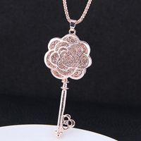 Fashion Metal Diamond Key Wild Long Money Chain Sweater Chain Wholesale sku image 1