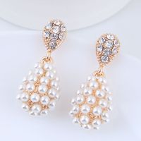 Korean Fashion Sweet Ol Simple Elegant Water Drop Pearl Earrings Wholesale main image 2