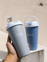 Korean Stainless Steel Mug Portable Coffee Cup With Straw Simple Student Water Cup main image 4