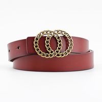 Double Loop Buckle Belt Fashion Ladies Casual Leather Cow Leather Two-layer Leather Decorative Jeans Belt sku image 16