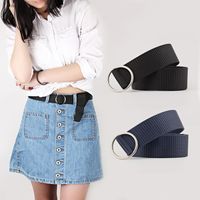 Basic Round Iron Unisex Leather Belts main image 1