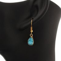 Jewelry Petite Water Drops Natural Stone Ear Studs Crystal Buds Earrings Spar Earrings Druzy main image 3