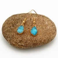Jewelry Petite Water Drops Natural Stone Ear Studs Crystal Buds Earrings Spar Earrings Druzy main image 4