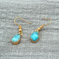 Jewelry Petite Water Drops Natural Stone Ear Studs Crystal Buds Earrings Spar Earrings Druzy main image 5