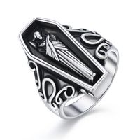 Grenz Überschreiten Der Schmuck Sarg Herren Ring Retro Silber Mumie Ring Tropf Öl Öffnung Reaper Ring Außenhandel main image 6