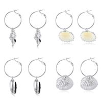 New Fashion Natural Shell Earrings Silver Shell Earrings Earrings Wholesale main image 2