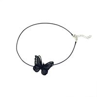 Butterfly Cotton Choker Neck Chain Collar Short Butterfly Necklace Clavicle Chain Jewelry main image 4