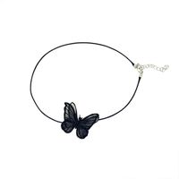 Butterfly Cotton Choker Neck Chain Collar Short Butterfly Necklace Clavicle Chain Jewelry main image 6