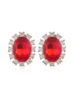 Vintage Alloy Diamond Oval Elliptical Geometric Crystal Earrings Simple Fashion Trend Earrings Wholesale main image 6