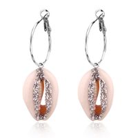 New Fashion Simple Natural Shell Earrings Silver Powder Shell Earrings Earrings Wholesale sku image 1
