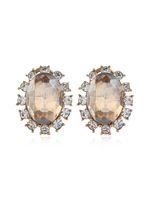Vintage Alloy Diamond Oval Elliptical Geometric Crystal Earrings Simple Fashion Trend Earrings Wholesale sku image 1