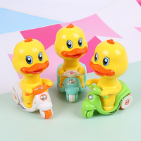 Push Press Little Yellow Duck Cartoon Flyback Motorcycle Pull Back Car Children Toys Wholesale main image 3