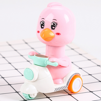 Push Press Little Yellow Duck Cartoon Flyback Motorcycle Pull Back Car Children Toys Wholesale main image 5