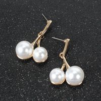 Explosion-like Pearl Cherry Earrings Korean Pearl Pendant main image 4