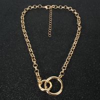 New Fashion Double Ring Pendant Pure Alloy Series Necklace Wholesale main image 3