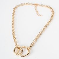 New Fashion Double Ring Pendant Pure Alloy Series Necklace Wholesale main image 5