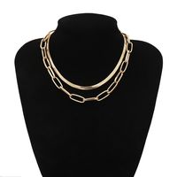 New Fashion Wild Geometric Short Paragraph Decoration Female Simple Double Snake Bone Cross Chain Necklace Wholesale main image 6