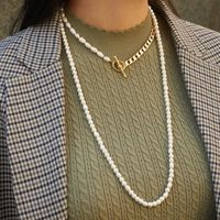 Korean Pearl Long Money Chain Simple Sweater Chain Large Pearl Beaded Necklace Wholesale main image 3