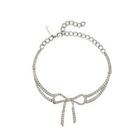 New Fashion Rhinestone Bow And Diamond Necklace Sexy Crystal Clavicle Chain For Women Wholesale main image 6