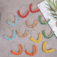 Bohemian Geometric Handmade Rice Bead Earrings Cute Multicolor Acrylic Earrings main image 1