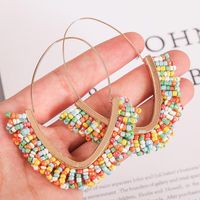 Bohemian Geometric Handmade Rice Bead Earrings Cute Multicolor Acrylic Earrings main image 4
