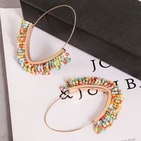 Bohemian Geometric Handmade Rice Bead Earrings Cute Multicolor Acrylic Earrings main image 5